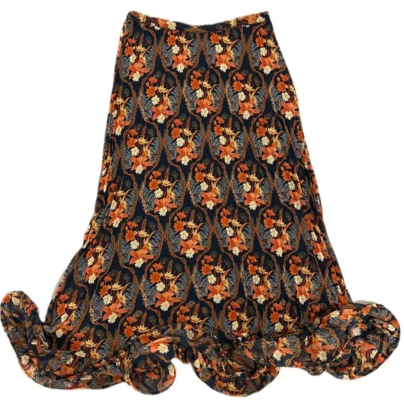 Farm Rio Pleated Crepe Midi Skirt/Anthropologie/ Size: S - Picture 2 of 12